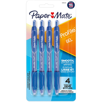 Newell Paper Mate Profile 0.7mm Retractable Gel Pen, 4 / Pack, PAP2095448