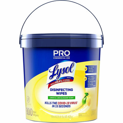 Reckitt Benckiser plc Lysol Disinfecting Wipe Bucket w/Wipes, White, 800 / Each, RAC99856