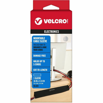 Velcro Mountable Cut-To-Length Cable Sleeves, Black, 2 / Pack, VEK30799