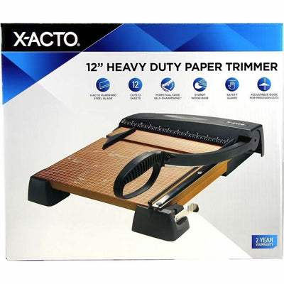Elmer's X-Acto Hvy-Duty Wood Base Paper Trimmer, Brown, 1 Box, EPI26312LMR