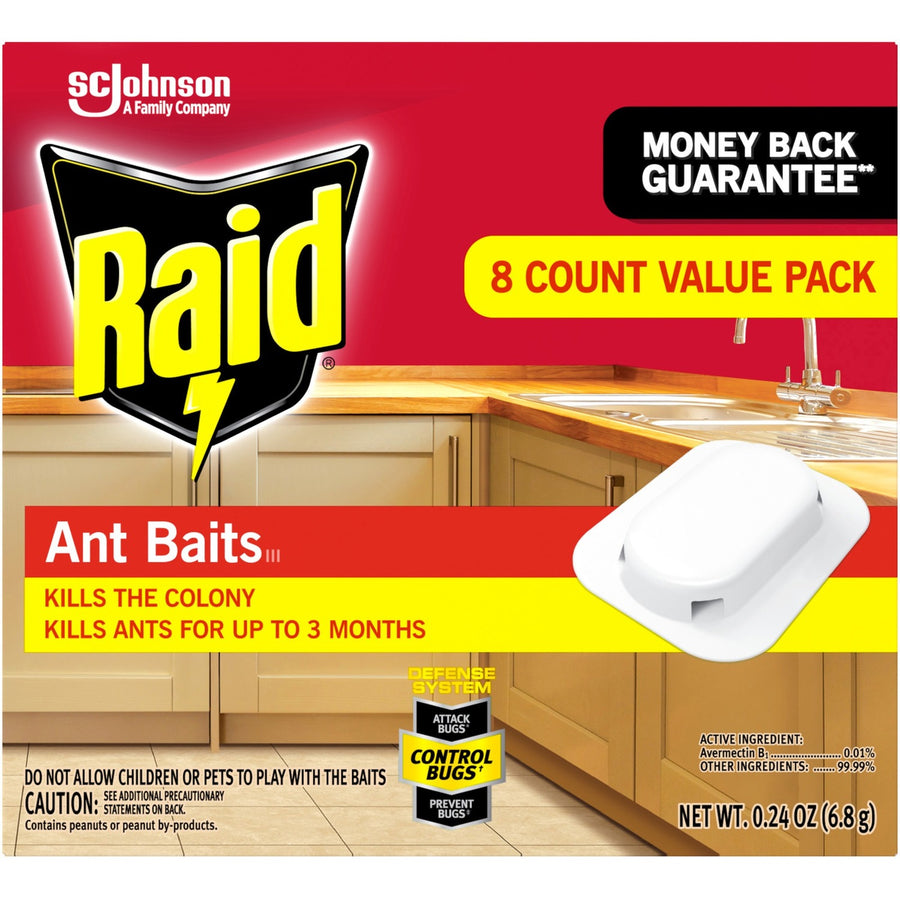 Raid Ant Baits, Red, 8 / Box, SJN308819