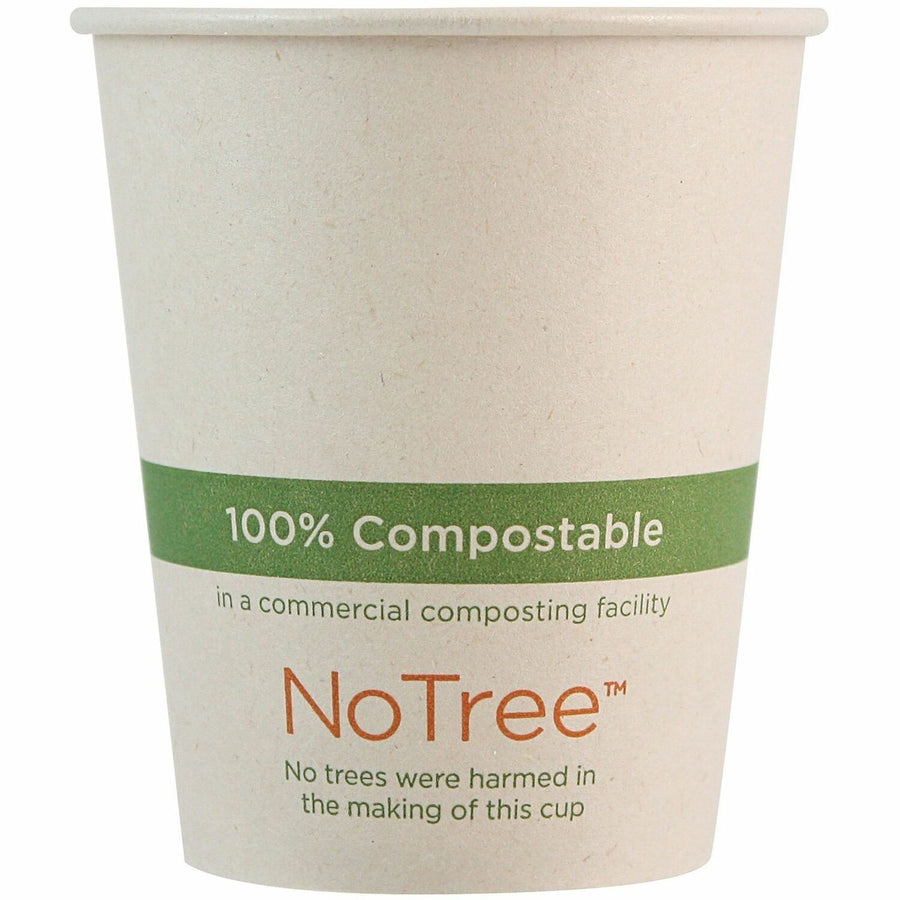 World Centric NoTree Paper Hot Cups, 2.7" x 3.1", Natural, 6 fl oz, Disposable, 20 / Carton, WORCUSU6