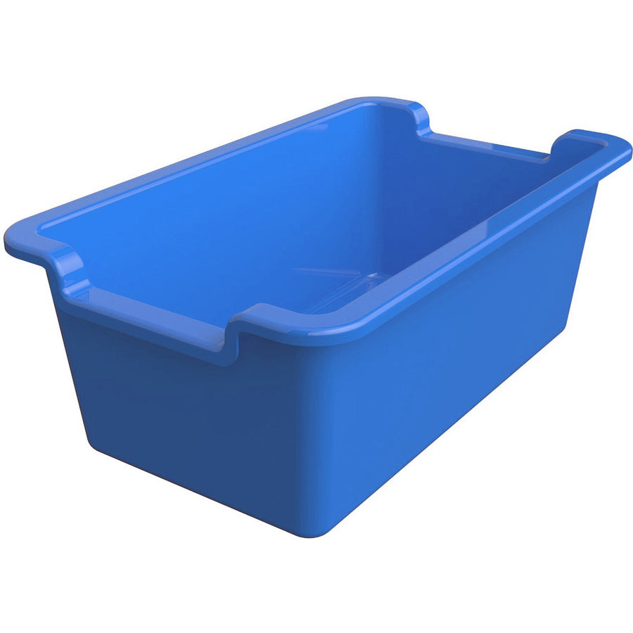 Deflecto Antimicrobial Rectangular Storage Bin, 13.24" x 5.06", Blue, Polypropylene, Stackable, DEF39510BLU