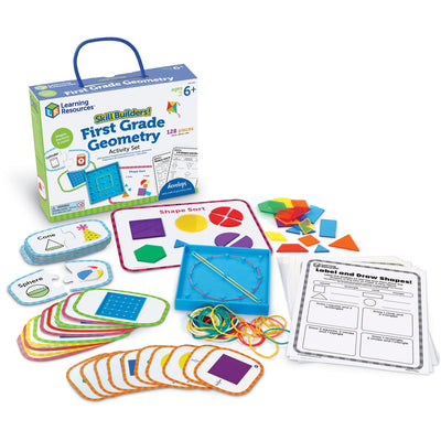 Learning Resources Skill Builders! First Grade Geometry Activity Set, Multi, LRNLER1239