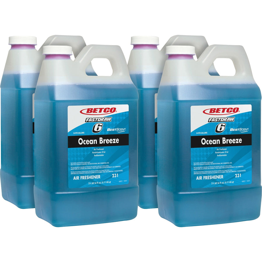 Betco Best Scent FastDraw 6 Ocean Breeze Deodorizer, Turquoise, 4 / Carton — view 1