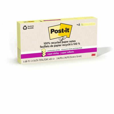 3M Post-it Super Sticky Adhesive Note, Canary Yellow, 12 / Pack, MMMR330R6SSCY