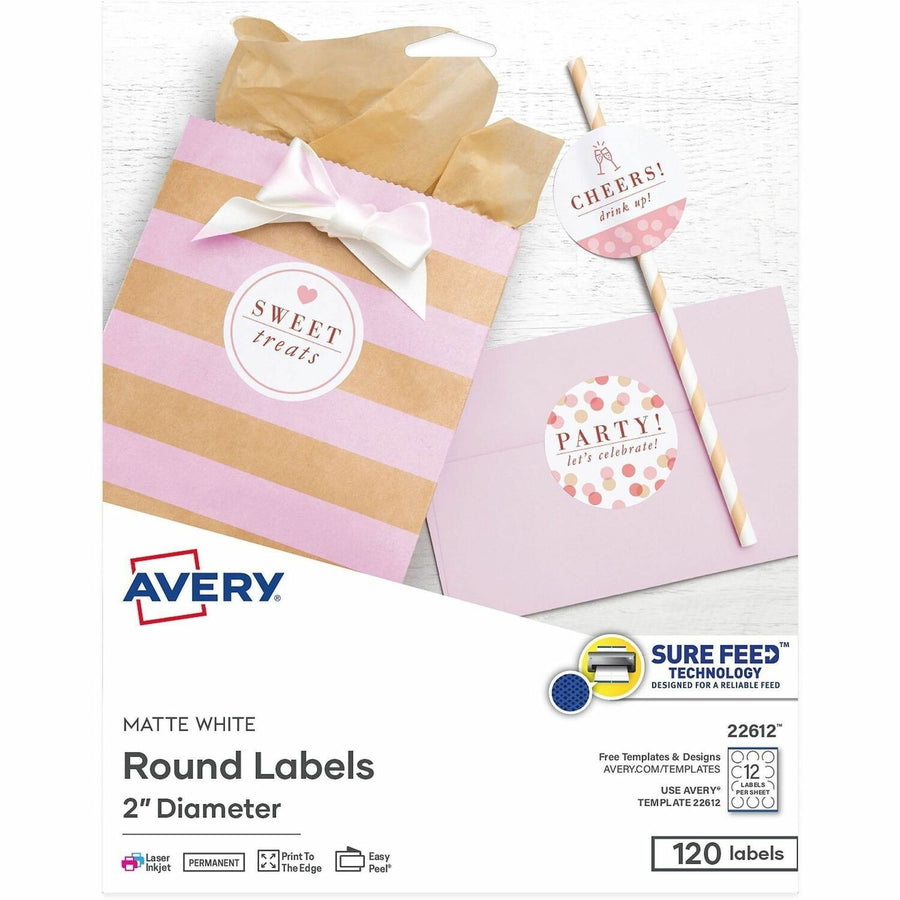 Avery Easy Peel Multipurpose Label, Matte White, 120 / Pack — view 1