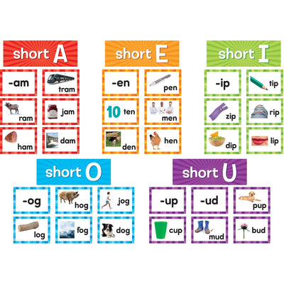 Teacher Created Resources Short Vowels Pocket Chart Cards, 205, 1 / Pack, TCR20850