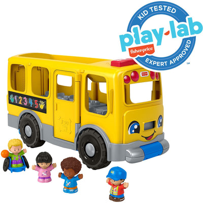 Fisher-Price Little People Toddler Learning Toy, Big Yellow School Bus Musical Push Toy, FIPGLT75
