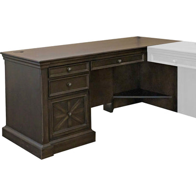 Martin Furniture Kingston Desk with Pedestal Box 1 of 2, Brown, MRTIMKN684R