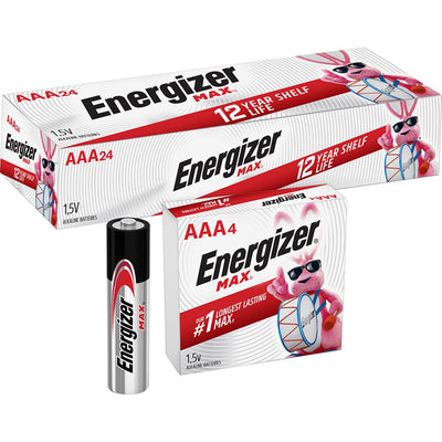 Energizer Max AAA Alkaline Battery 4-Packs, Silver, 6 / Box, EVEE92BX