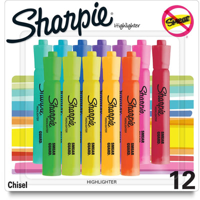 Newell Sharpie SmearGuard Tank Style Highlighters, 12 / Pack, SAN2157492