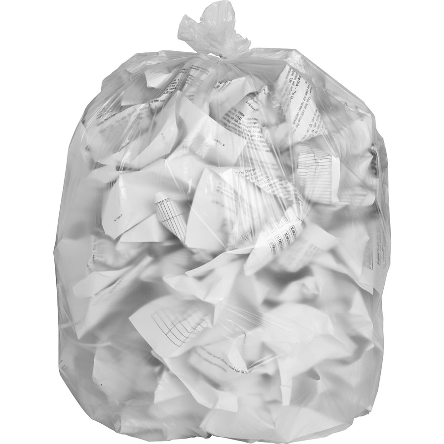 Everyday Genuine Joe High-Density Can Liners, Clear, Resin, 45 gal, Coreless Roll, 250 / Carton, EJOHD404816