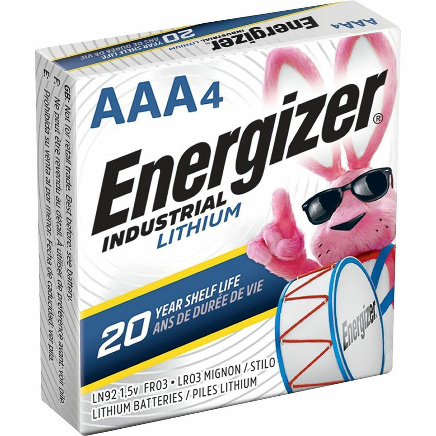 Energizer Industrial AAA Lithium Battery 4-Pack, EVELN92