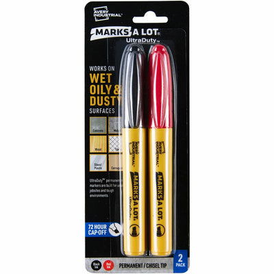 Avery Marks A Lot UltraDuty Markers, Chisel Tip, 2 Assorted Markers (29863), 1 Pack, AVE29863