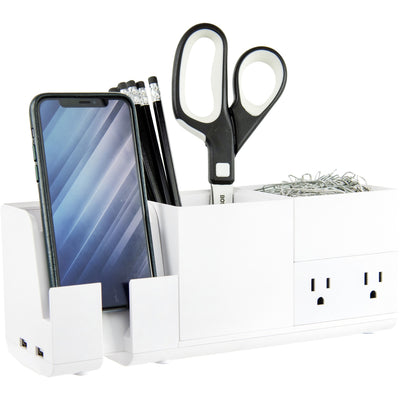 Amax Bostitch Konnect Desk Organizer with Power Station, White, 6EA/CT — view 1