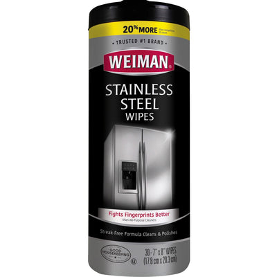 Weiman Stainless Steel Wipes, White, WMN92A