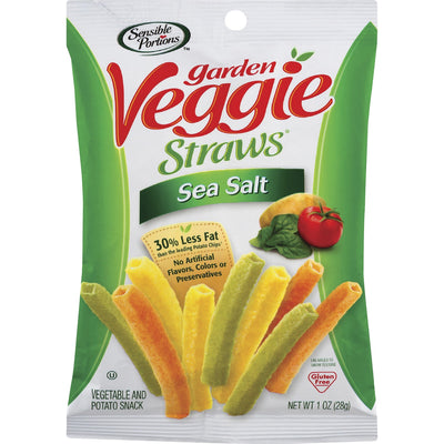 Sensible Portions Sea Salt Garden Veggie Straws Snack, Preservative-free, 24 / Carton, CST30057