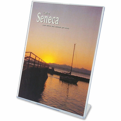 Deflecto Superior Image Slanted Sign Holders, Clear, 12 / Carton, DEF590101CT