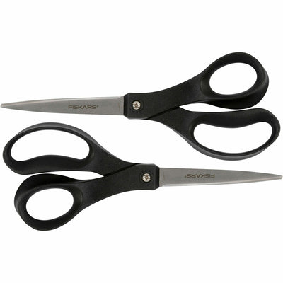 Fiskars Recycled All-purpose Scissors, Black, 2 / Pack, FSK1067261
