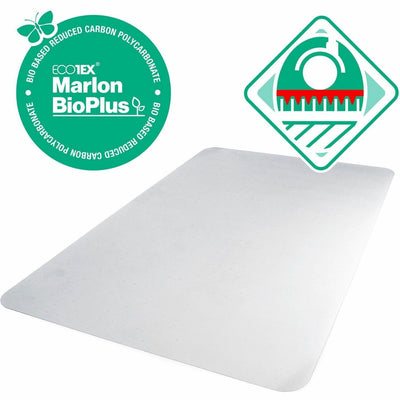 Floortex Eco Friendly Carbon Neutral Chair Mat for Low / Medium Pile Carpets, Clear, FLRNRCMFLBG0004