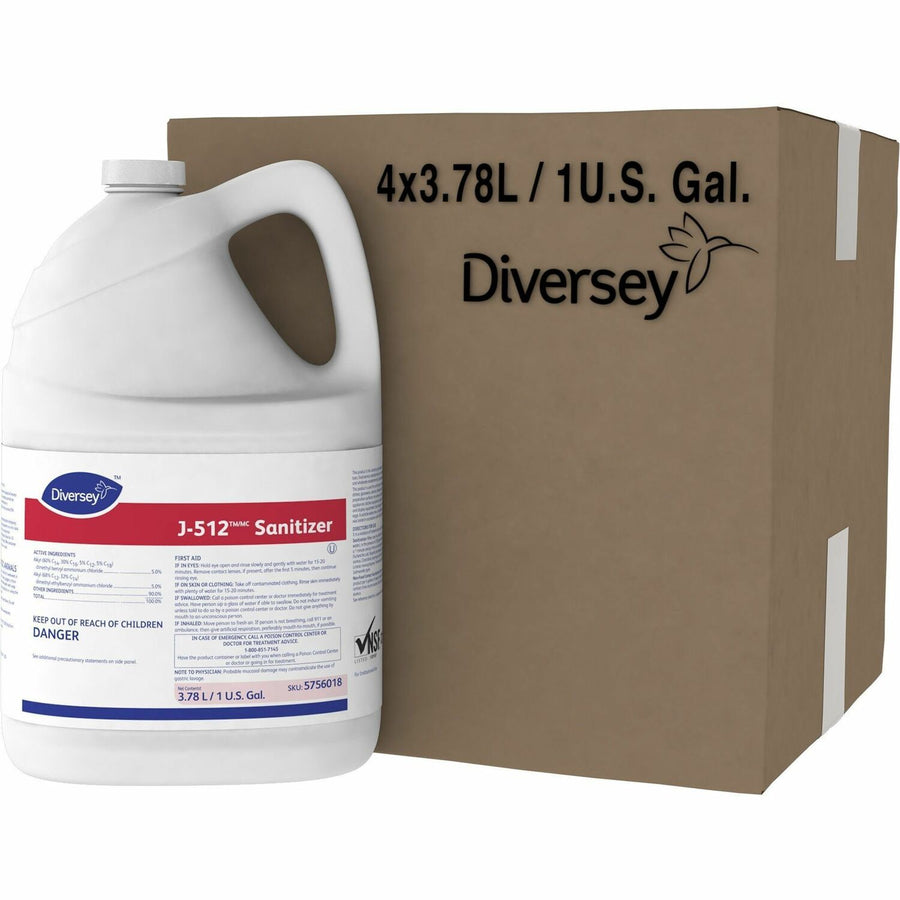 Diversey J-512 Sanitizer, Red, Kosher, 4 / Carton, DVO5756018