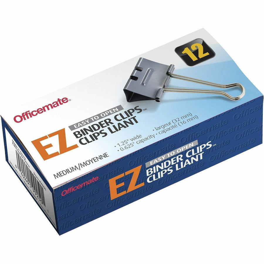 Officemate Binder Clip, 2.4" x 1.4", Medium, Gray, 1 / Box, OIC99250
