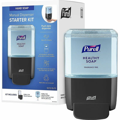 Gojo ES4 Push-Style Soap Dispenser Starter Kit, Graphite, 1 Carton, GOJ50721GFS