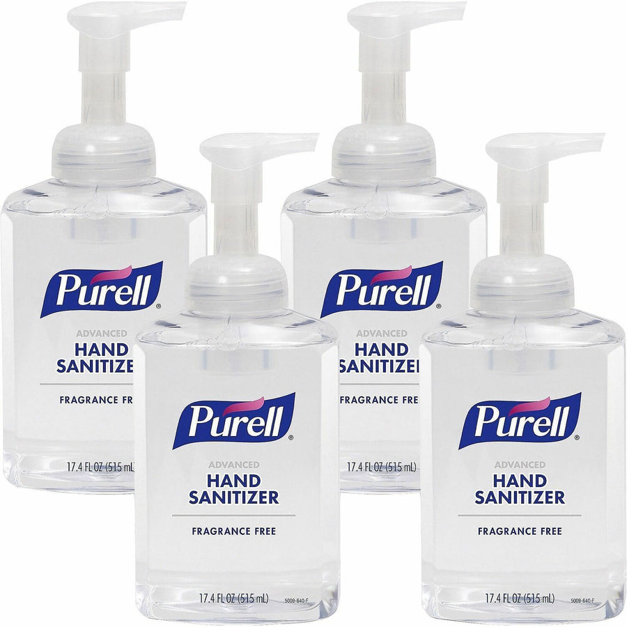PURELL® Advanced Hand Sanitizer Fragrance Free Foam, Clear, 4 / Carton, GOJ500904CT