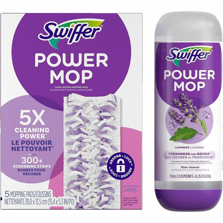 Swiffer PowerMop Refill Pack, Purple, Quick Drying, 1 Kit, PGC09117