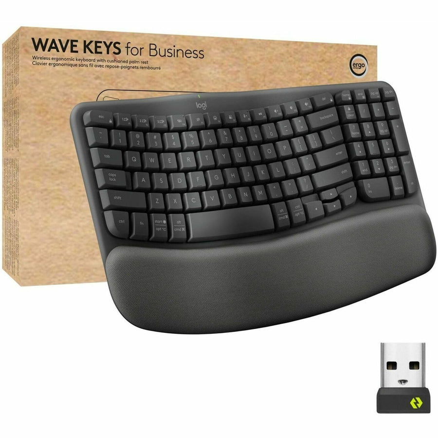 Logitech Wave Keys for Business Ergonomic Keyboard, Graphite, LOG920012058