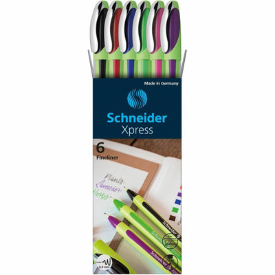 Dominion Blueline Schneider Xpress Fineliner Pen, 6 / Pack, RED190086