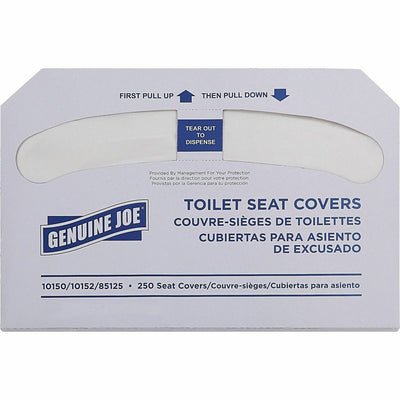 Genuine Joe Toilet Seat Covers, White, 4 / Carton, GJO10152