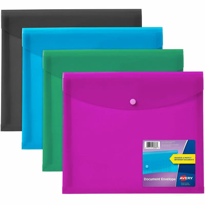 Avery Letter, A4 Recycled Filing Envelope, Plum, 4 / Pack, AVE73556
