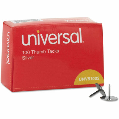 Universal Pushpin, Silver, 100 / Box, UNV51002