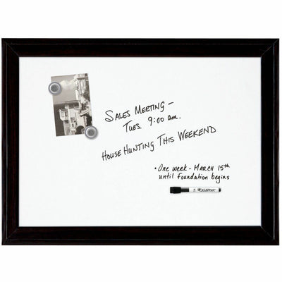 ACCO Quartet Home Décor Magnetic Dry-Erase Board, 17" x 23", Ebony Frame, QRT79282