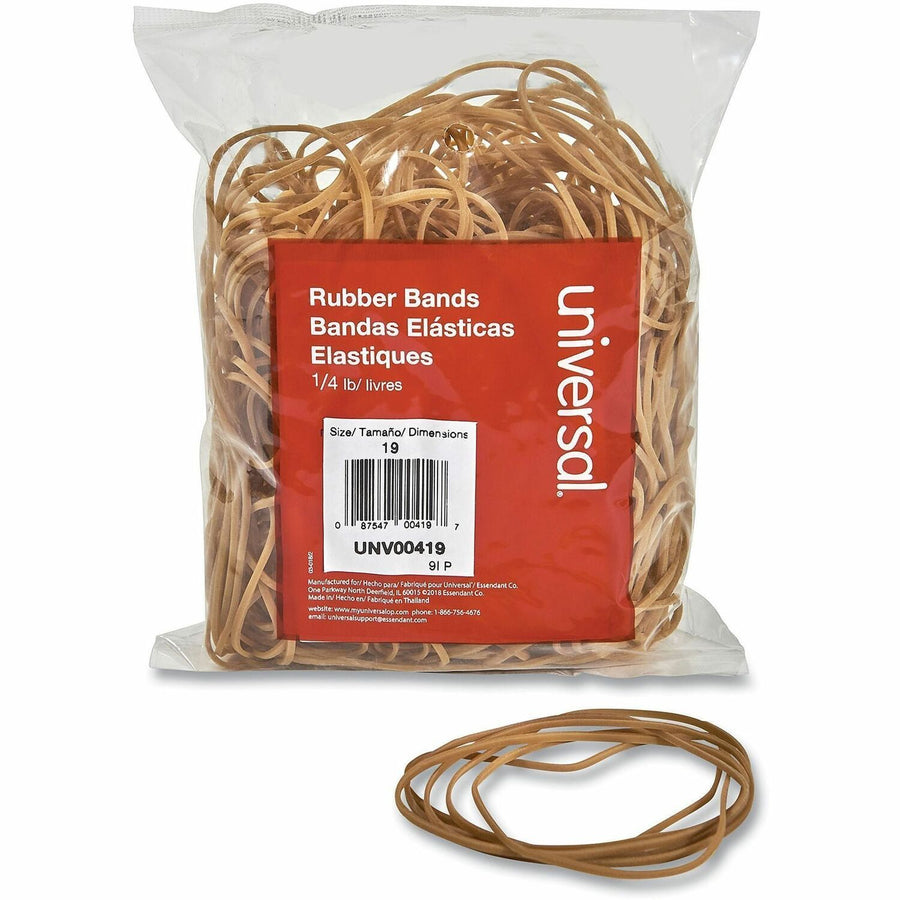 Universal Standard Rubber Bands, #19, Beige, Elastic, 310 / Pack, UNV00419