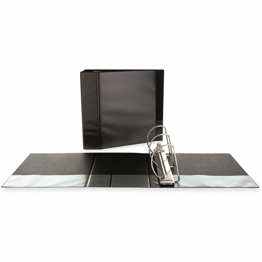 Universal Slant D-Ring View Binder, 3 Rings, 4" Capacity, 11 x 8.5, Black, Polypropylene, 775, Non-stick, UNV20995