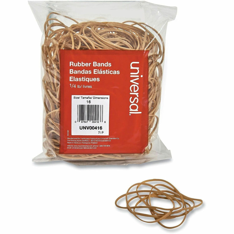 Universal Standard Rubber Bands, #16, Beige, Elastic, 475 / Pack, UNV00416
