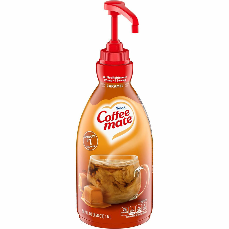 Nestle Professional Solutions Caramel Liquid Concentrate Coffee Creamer - Pump Bottle, White, Lactose-free, NES73358