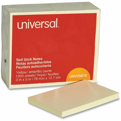Universal Standard Self-Stick Pads, Yellow, 1 Pack, UNV35672