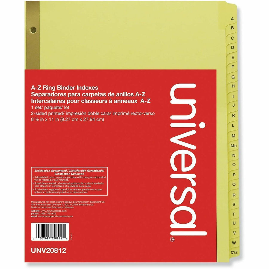 Universal Printed Alpha Index Dividers, Side, 1 Set, UNV20812