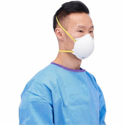 Medline Cone-Style N95 Surgical Respirator Masks, Regular, White, Metal, Latex-Free, 12 / Carton, MIINON24506AZCT