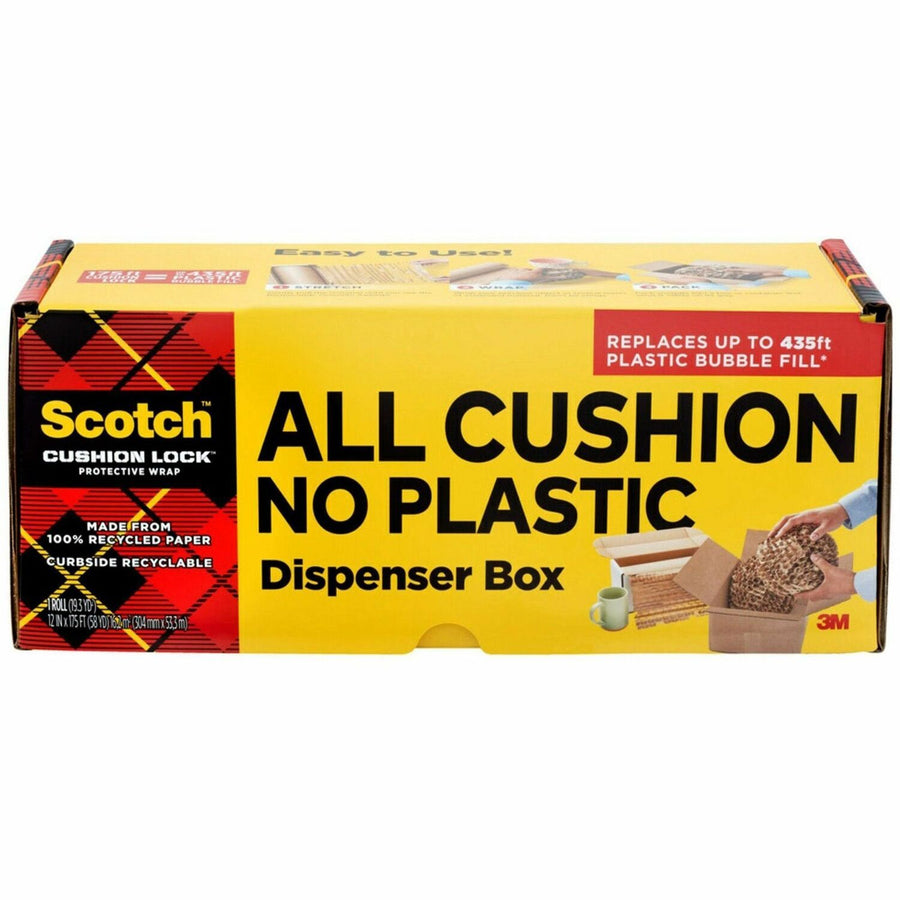 Scotch Cushion Lock Protective Wrap, Brown, Kraft Paper, Easy to Use, 1 Roll, MMMPCW12175DB