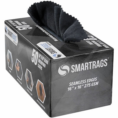Hospeco Monarch Smart Rags Microfiber Cloths, Black, 50 / Box, MONM930BK