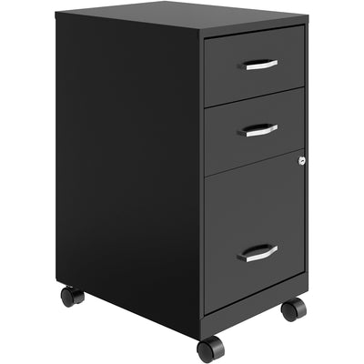 NuSparc 3-Drawer Organizer Metal File Cabinet, 14.2" x 26.7", Black, Mobility, NPRVF318CMBK