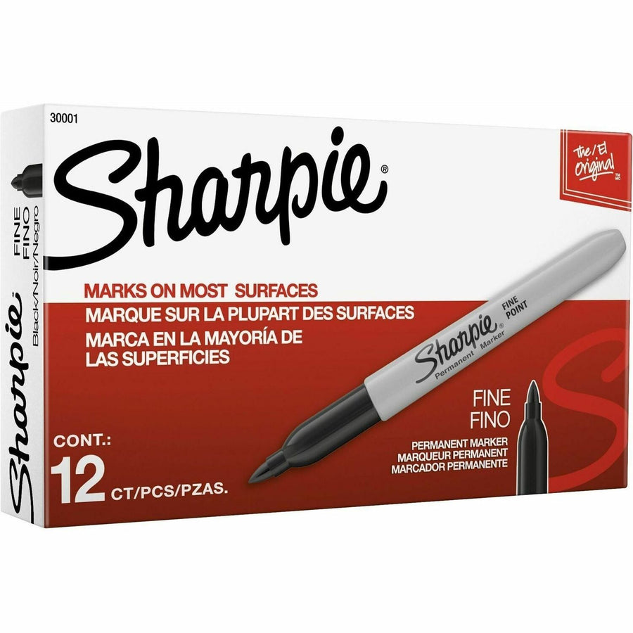 Sharpie Permanent Marker, Black, Fade Resistant Ink, 1 Dozen, SAN30001B