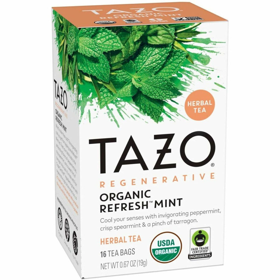 Tazo Regenerative Organic Refresh Mint, Brown, 6 / Carton, TZO00350