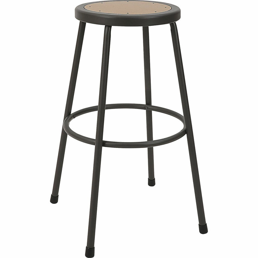 Lorell Metal Shop Stool, Light Gray, Backless, LLR83082