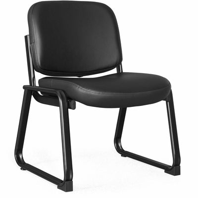 Lorell Deluxe Leather Guest Chair, Black, LLR84597